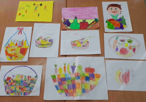 Prace plastyczne wykonane przez dzieci na temat Jem owoce i warzywa